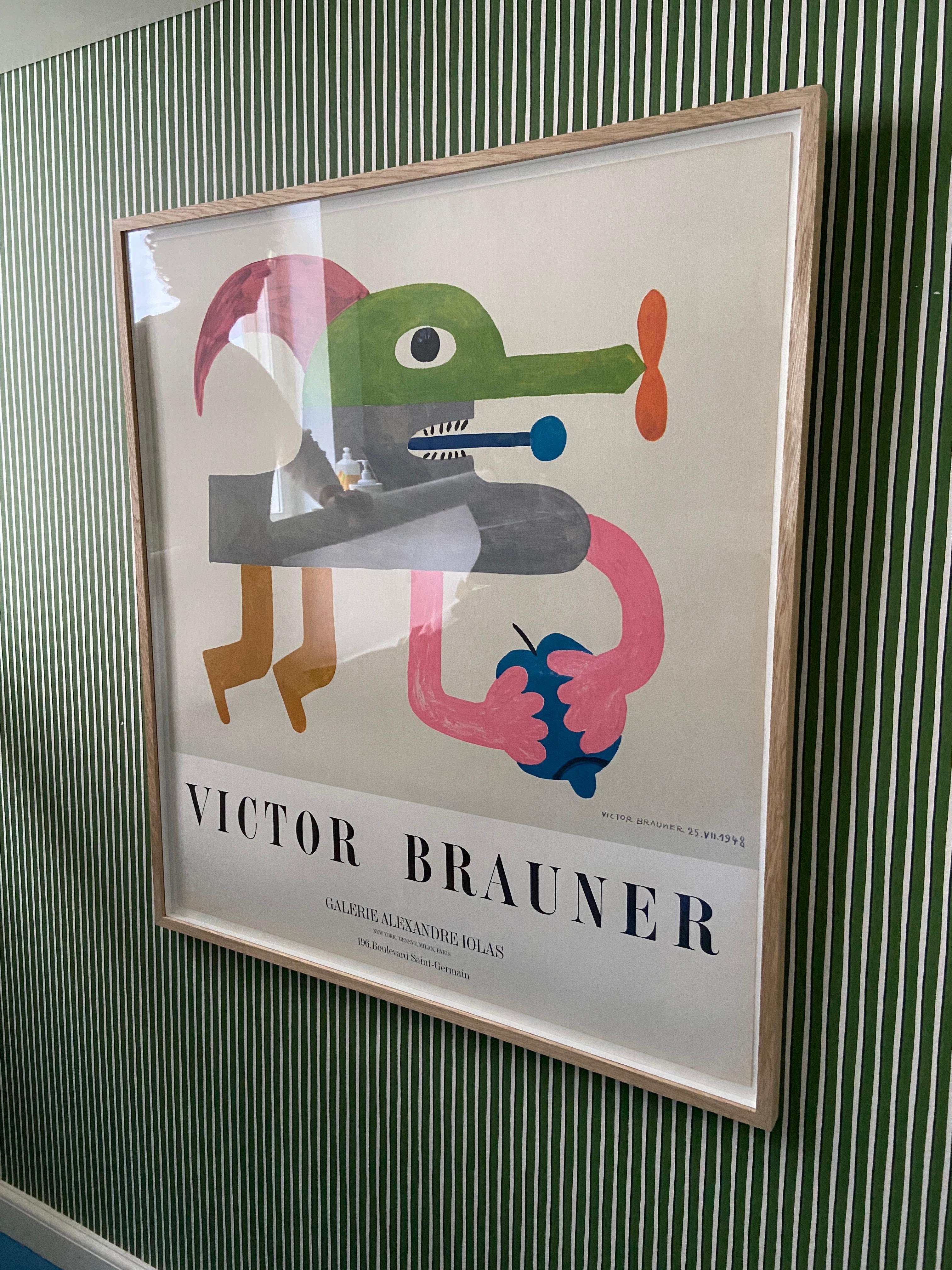 French Vintage Victor Brauner Galerie Alexandre Iolas Exhibition Poster, France, 1970 For Sale