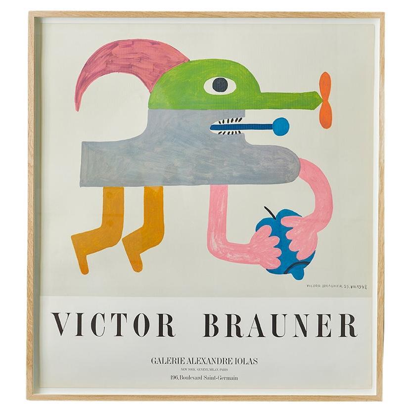 Vintage Victor Brauner Galerie Alexandre Iolas Exhibition Poster, France, 1970 For Sale