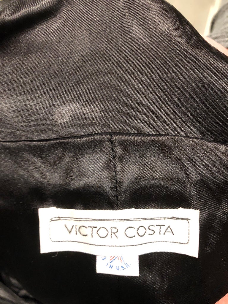 Vintage Victor Costa 90s Size 8 Black Velvet Off The Shoulder 1990s ...