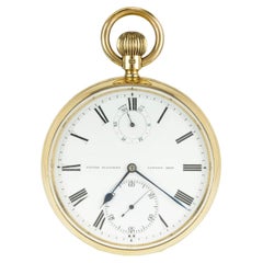 Vintage Victor Kullberg Yellow Gold Open Face Pocket Watch