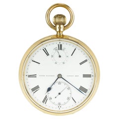 Antique Victor Kullberg Yellow Gold Open Face Pocket Watch