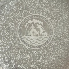 Vintage Victoria Round Platinum Serving Plate