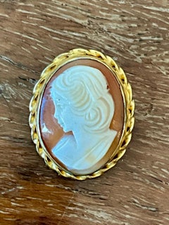 Vintage Victorian 12k Handcarved Cameo Pendant Brooch