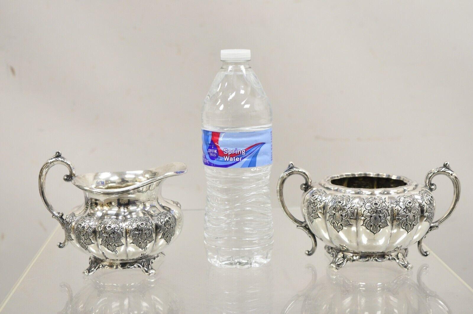 Vintage Victorian 1881 Rogers Canada Silver Plated Sugar Bowl and Creamer Set For Sale 6