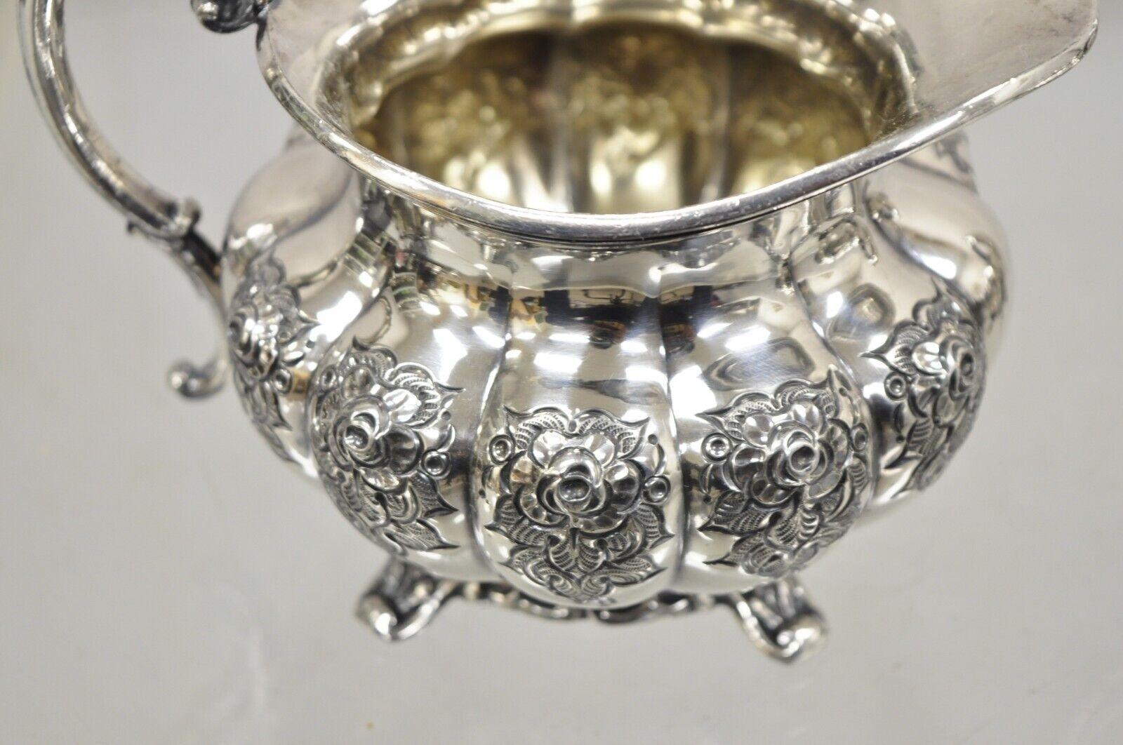 20th Century Vintage Victorian 1881 Rogers Canada Silver Plated Sugar Bowl and Creamer Set For Sale