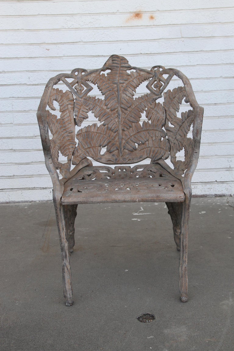 Vintage Victorian Cast Iron Garden Chair For Sale at 1stDibs