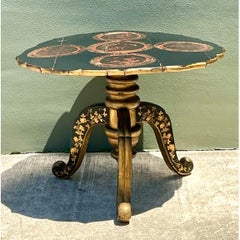 Vintage Victorian Chinese Export Lacquered Center Hall Table