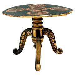 Vintage Victorian Chinese Export Lacquered Center Hall Table