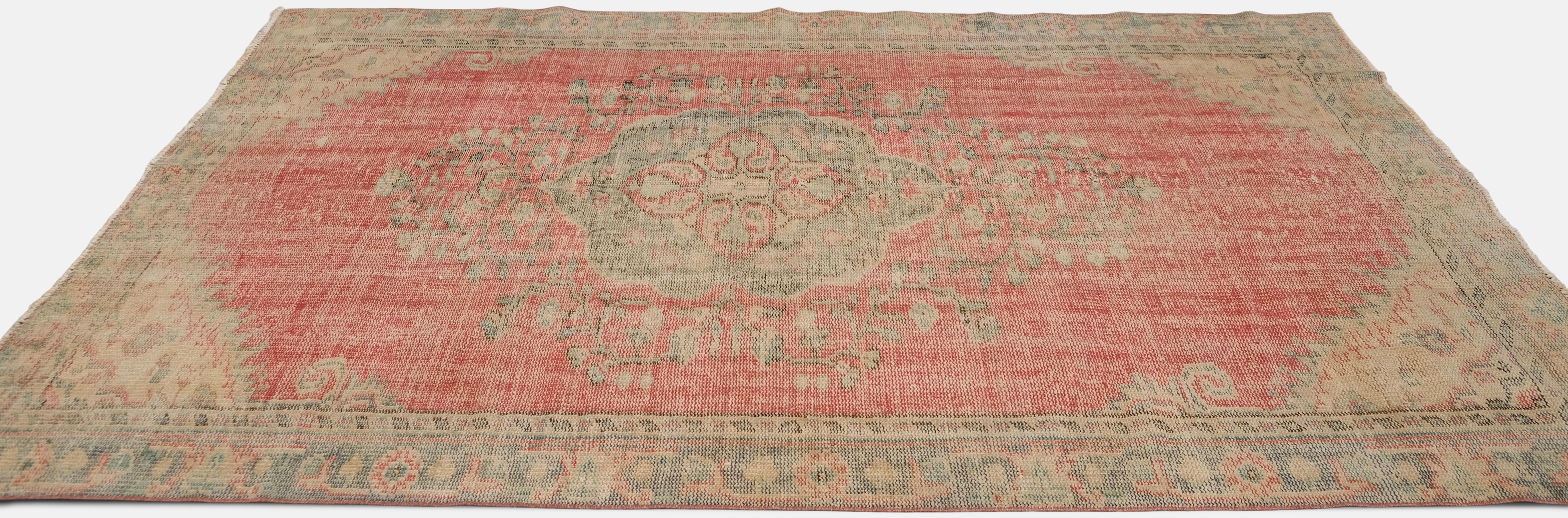 Turco Tappeto vittoriano d'epoca in lana invecchiata 5'x8'5'' in vendita