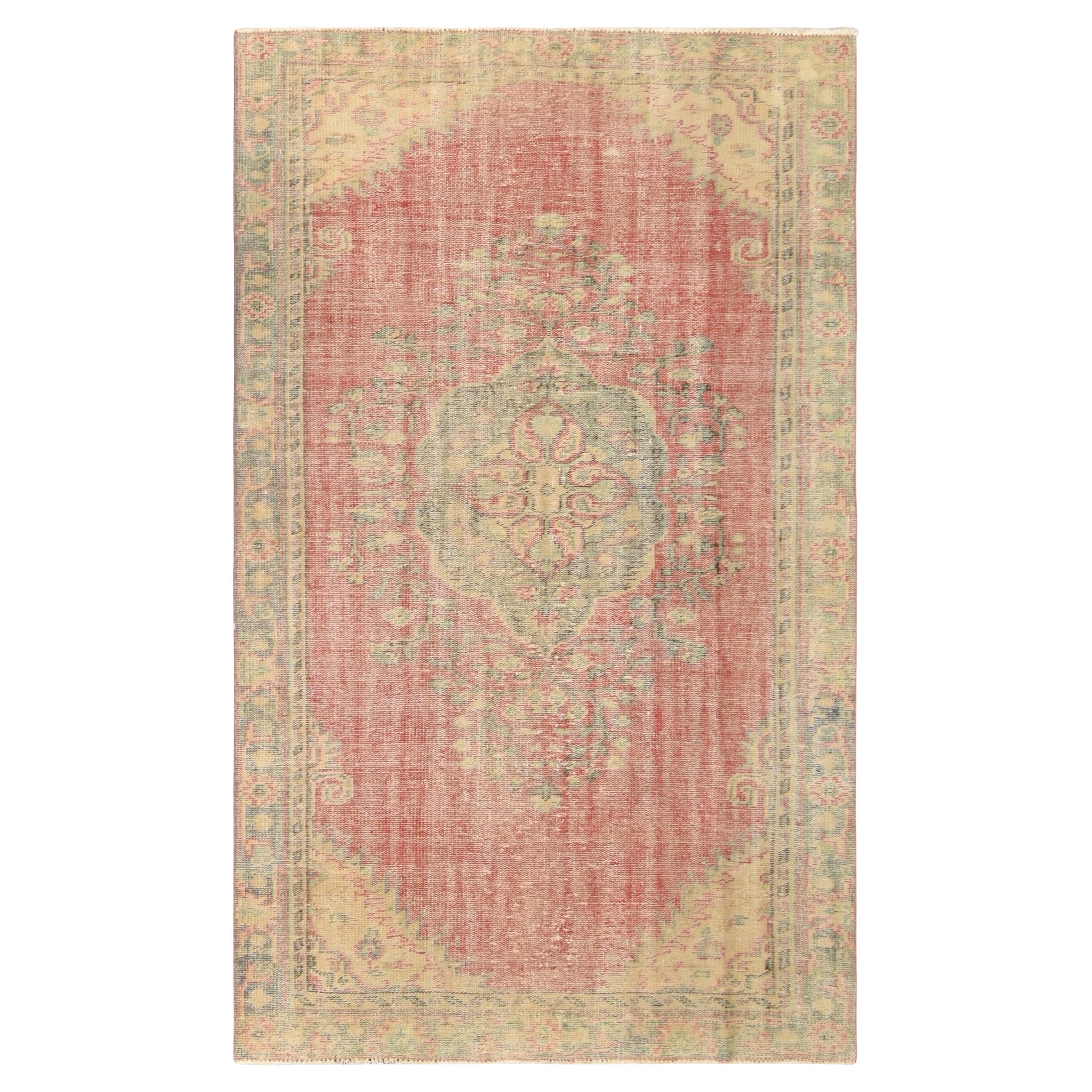 Tappeto vittoriano d'epoca in lana invecchiata 5'x8'5'' in vendita