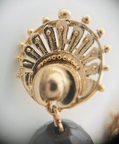 Vintage Victorian Drop Onyx Earrings