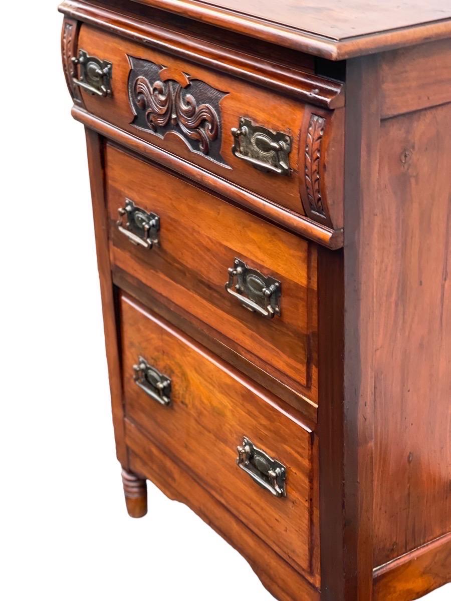 Late 19th Century Vintage Victorian Era Dresser, Hand Carved Details, UK Import, 1890s For Sale