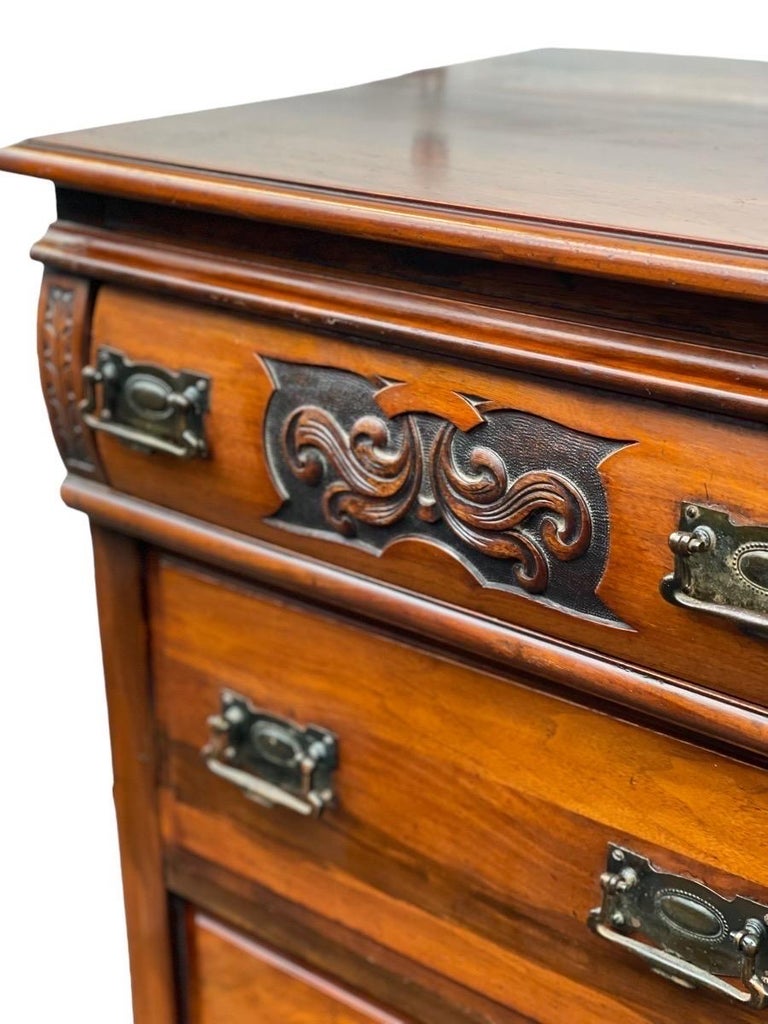 Vintage Victorian Era Dresser, Hand Carved Details, UK Import, 1890s