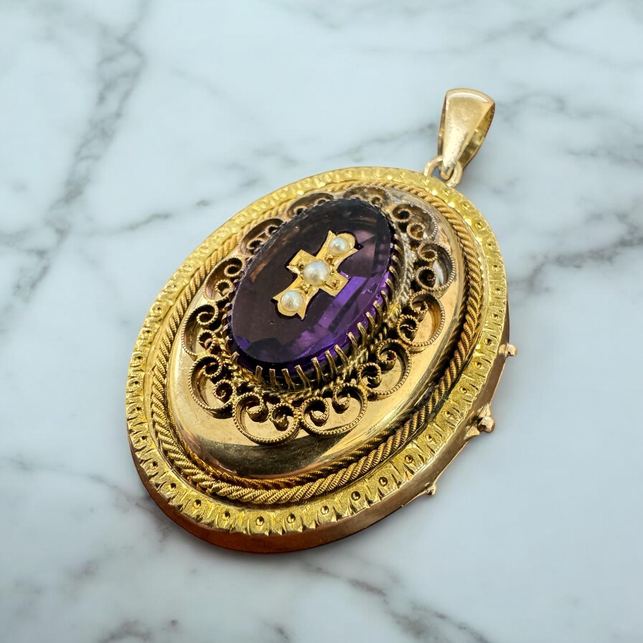 We always love finding vintage lockets!
Imagine the stories and memories this beauty kept!!

Locket Details
Material: 10K Rose & Yellow Gold
Era: Victorian 1840 - 1900
Length: 1 7/8 Inches
Width: 1 1/8 Inches
Weight: 13.6 Grams

Item: 768TMV8-AJ3