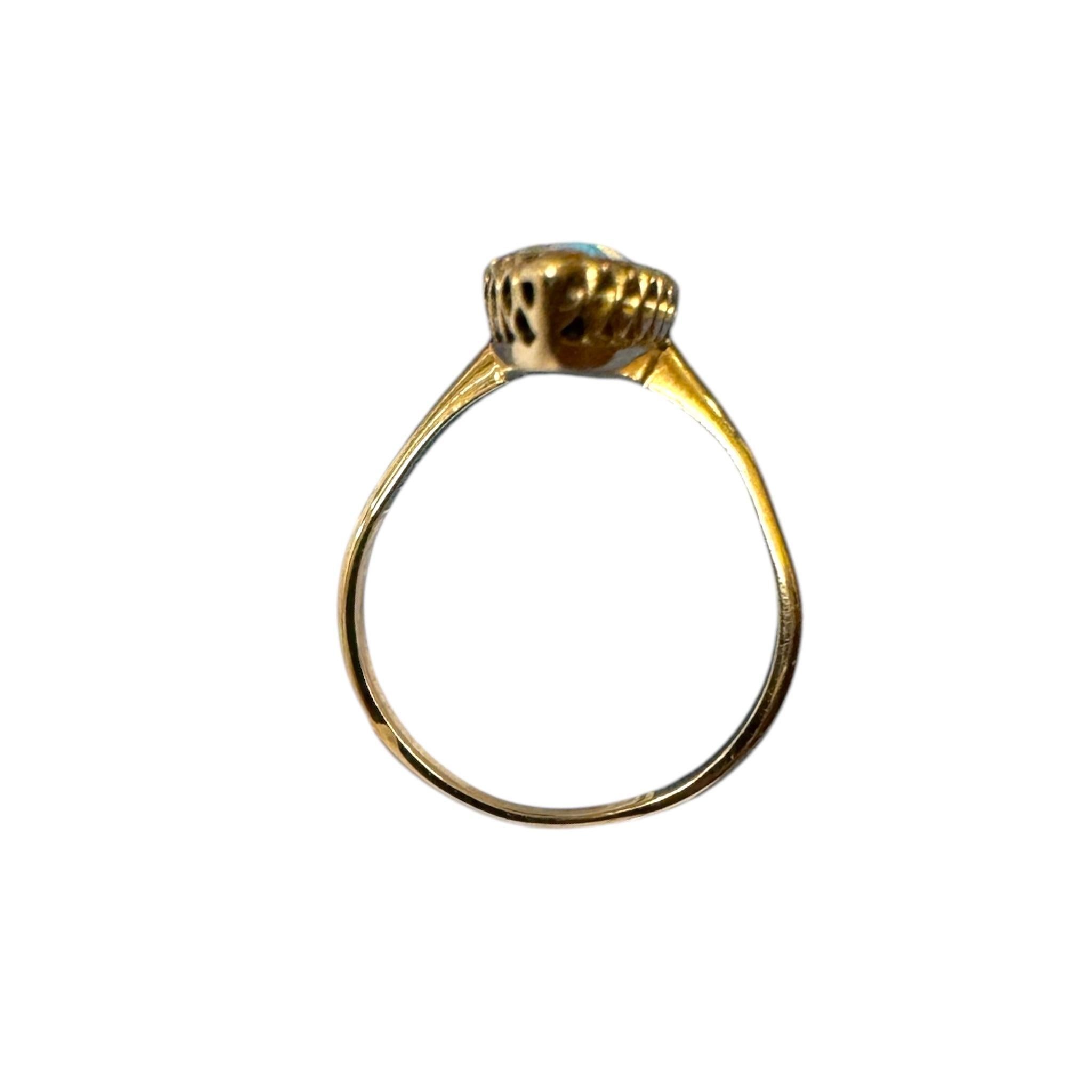 Vintage Victorian Era Navette Style Opal & Diamond Ring For Sale 6