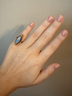 Vintage Victorian Era Opal & Diamond Cocktail Ring