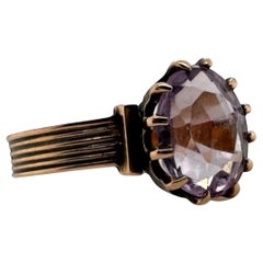 Vintage Victorian Era Rose Gold Amethyst Ring