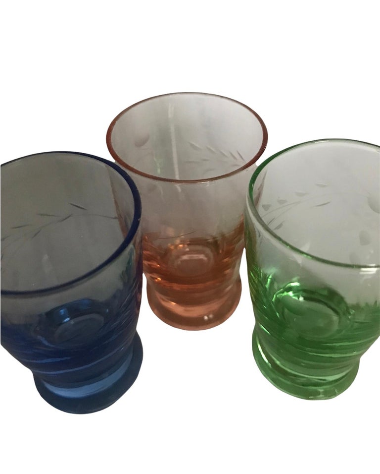 Vintage Victorian Etched Cordial Glasses at 1stDibs