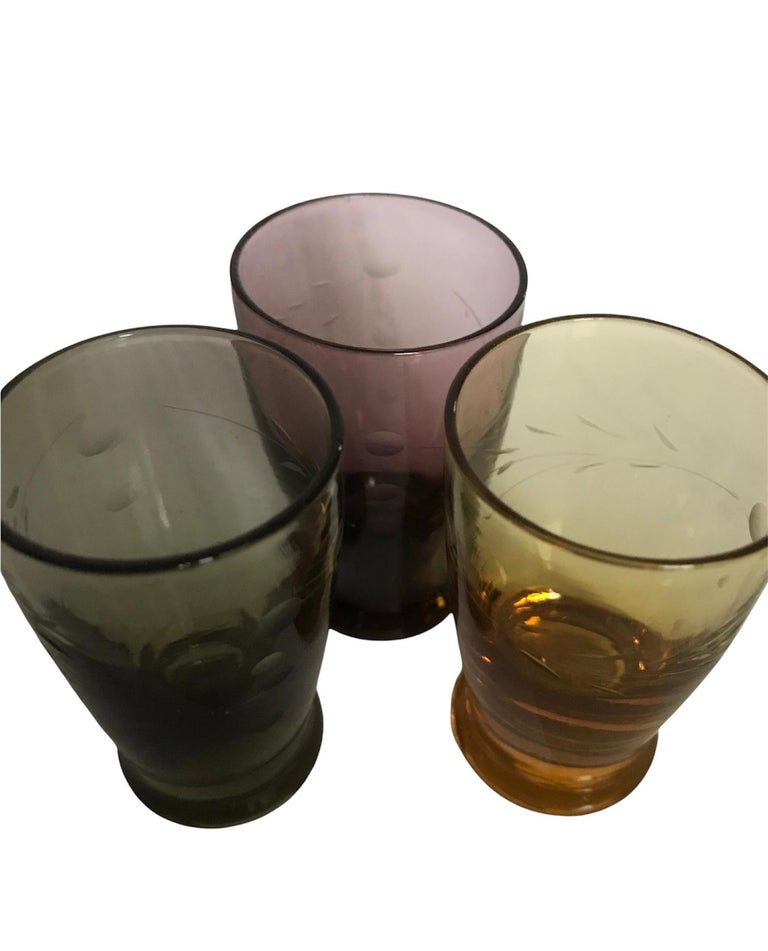 Vintage Victorian Etched Cordial Glasses at 1stDibs