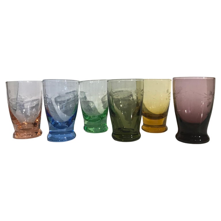 Vintage Victorian Etched Cordial Glasses at 1stDibs