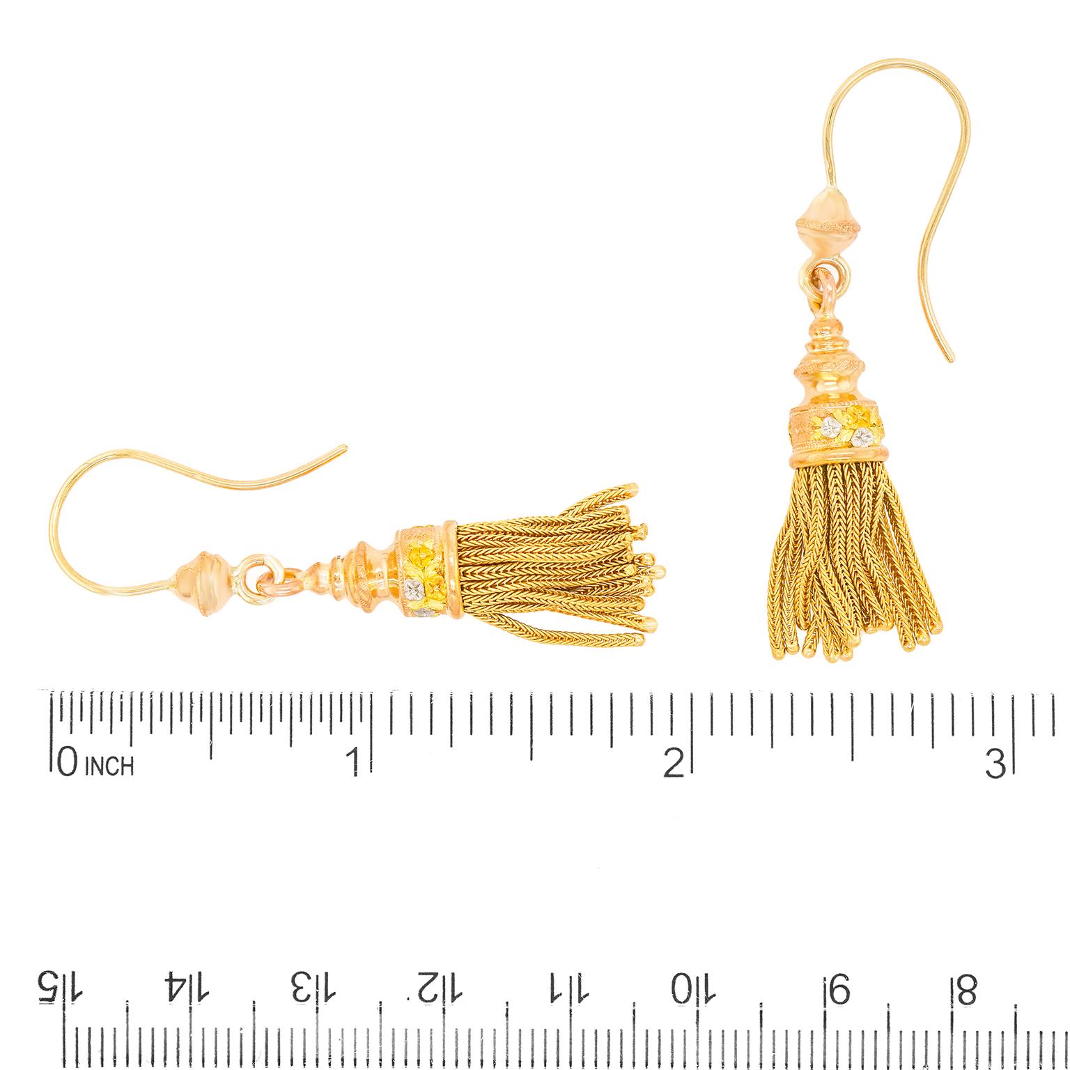 Vintage Victorian Gold Tassel Earrings 1