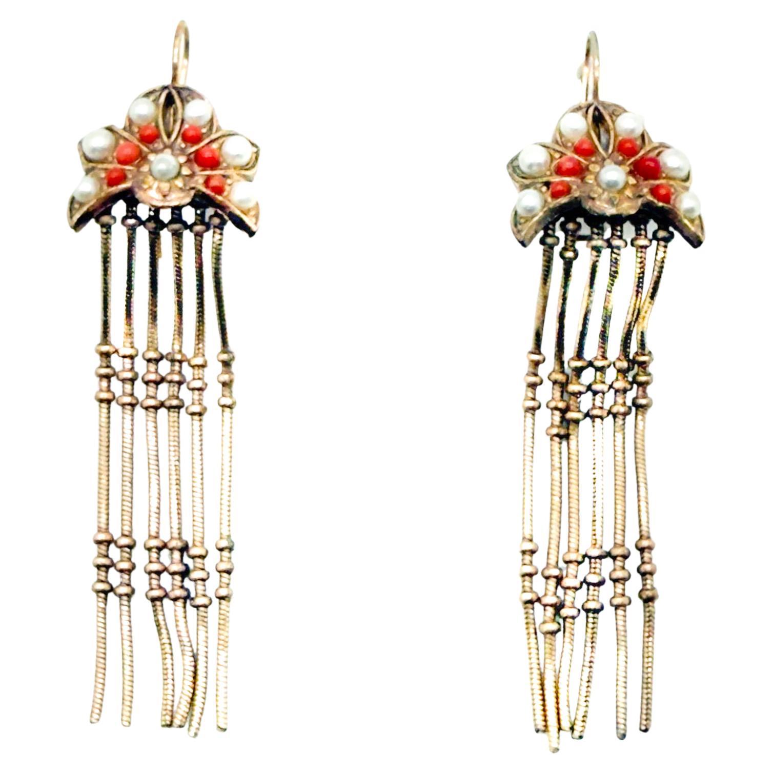 Vintage Victorian Inspired Tassel Earrings 1970s