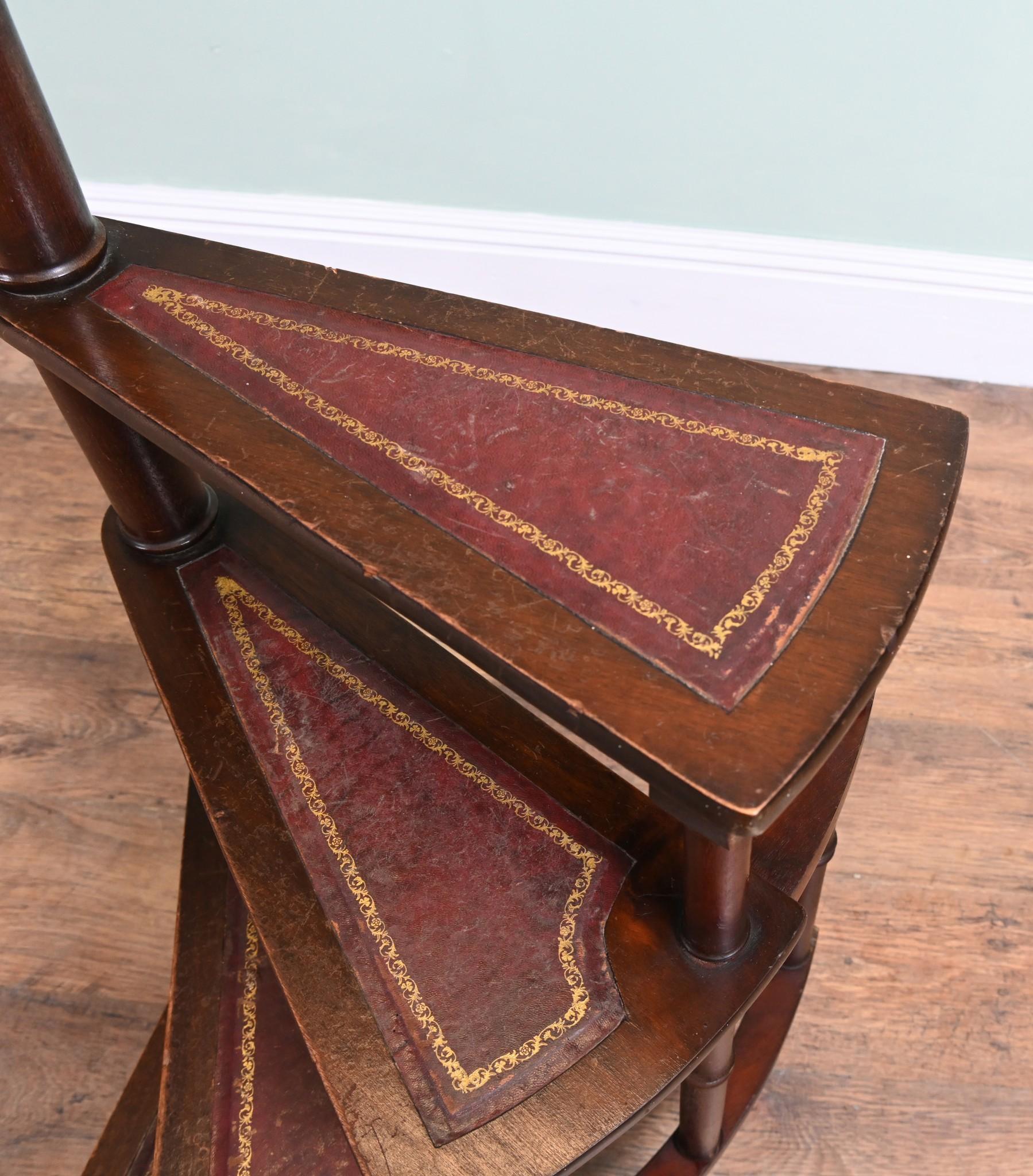 Vintage Victorian Library Steps Mahogany 1