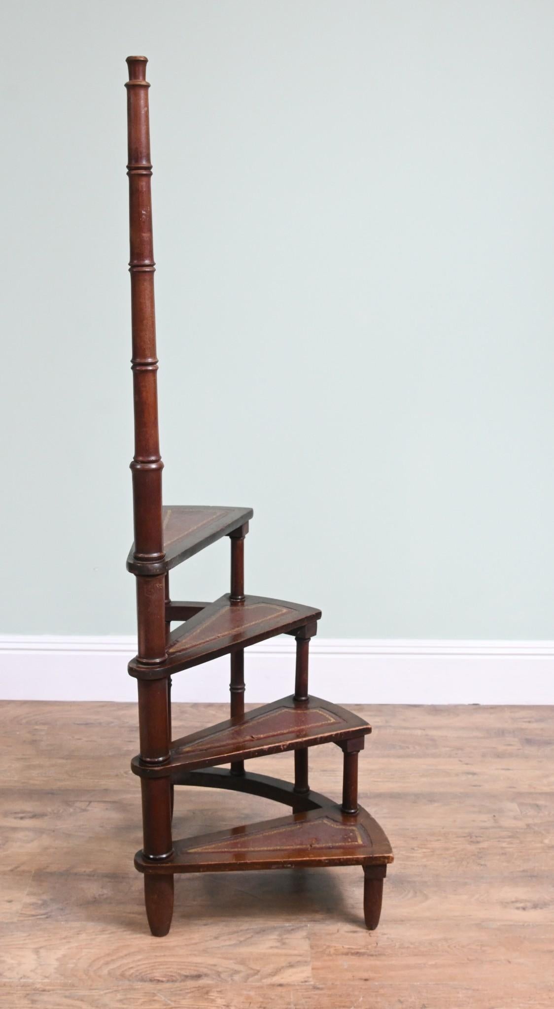 Vintage Victorian Library Steps Mahogany 2