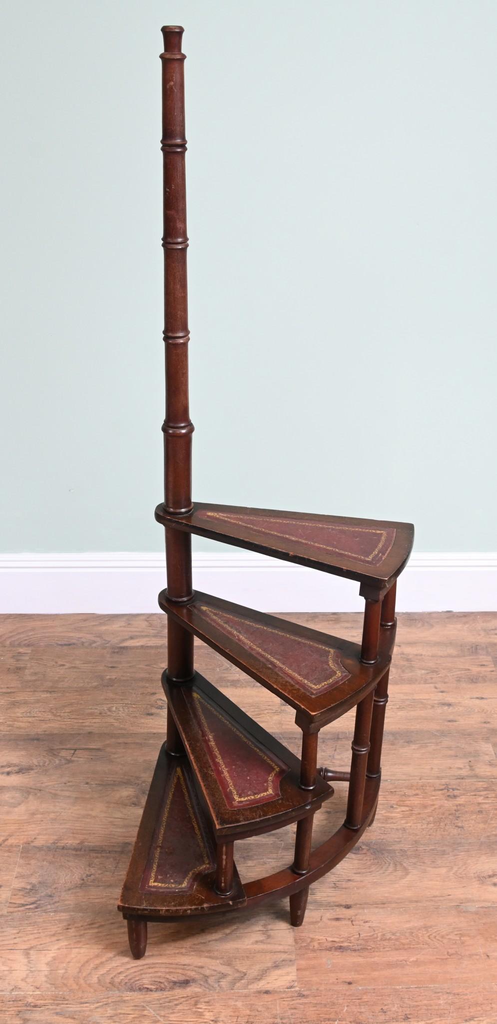 Vintage Victorian Library Steps Mahogany 3