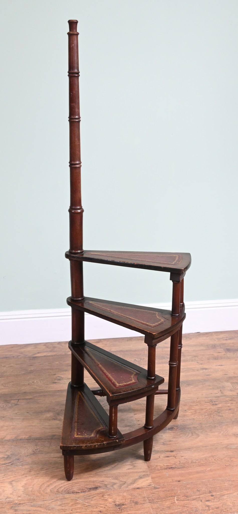 Vintage Victorian Library Steps Mahogany 4