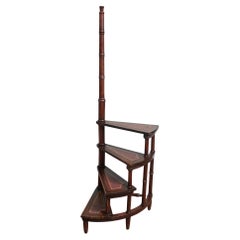 Vintage Victorian Library Steps Mahogany