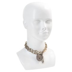 Vintage Victorian Lock On Long Link Chain