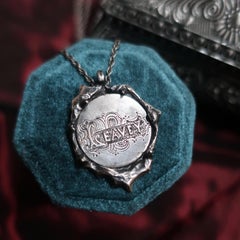 Vintage Victorian Love Token Wax Seal Coin Pendant in Sterling Silver