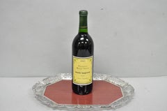 Vintage Victorian Melamine & Silver Plated Faux Wood Bar Liquor Serving Tray