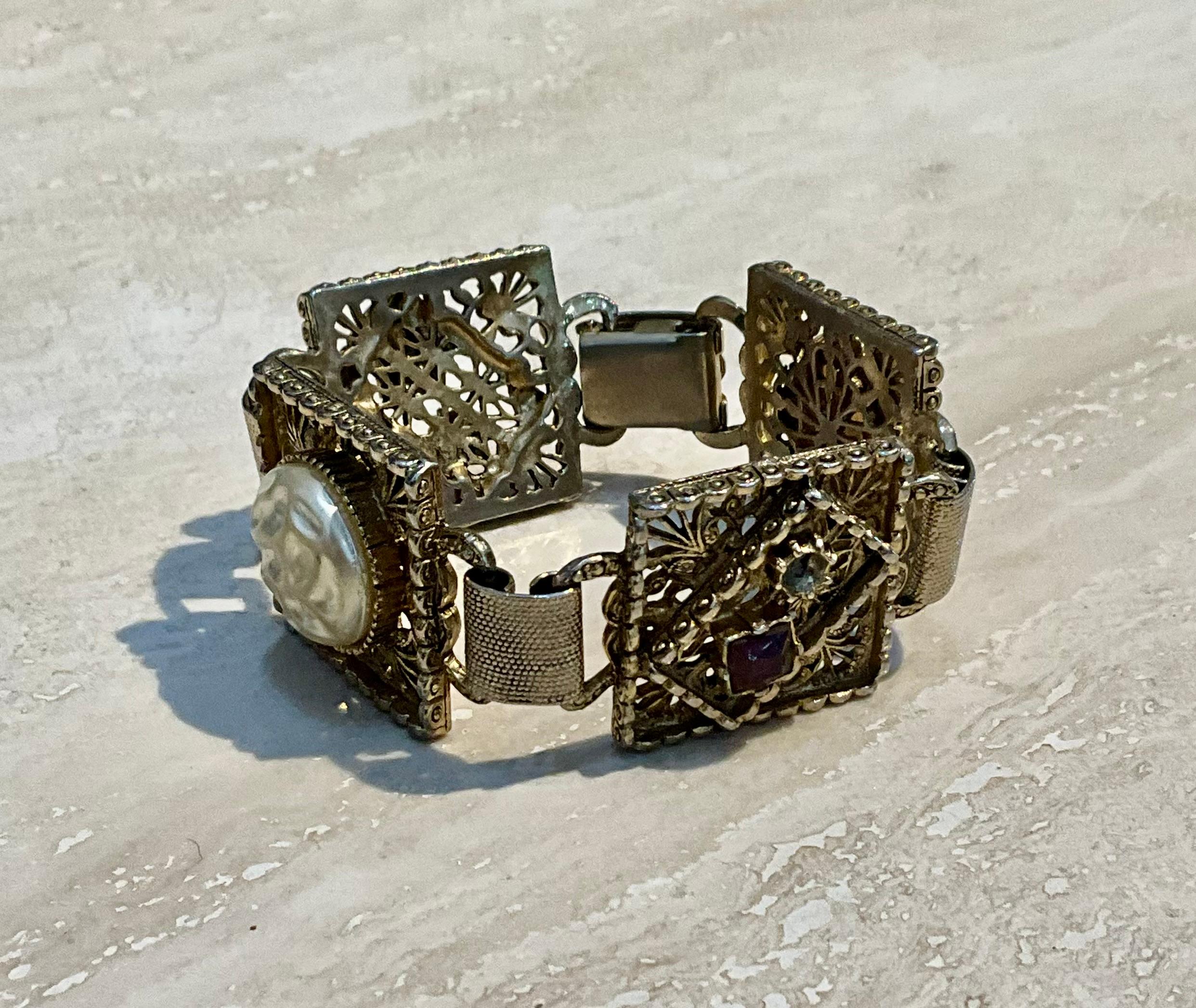 Women's or Men's Vintage Victorian Ornate Bracelet For Sale