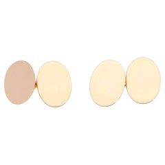 Gemelli da polso vittoriani vintage a catena ovale in oro rosa