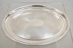 Vintage Victorian Oval Silver Plated Rose Etch Platter Tray by Best Silverplate