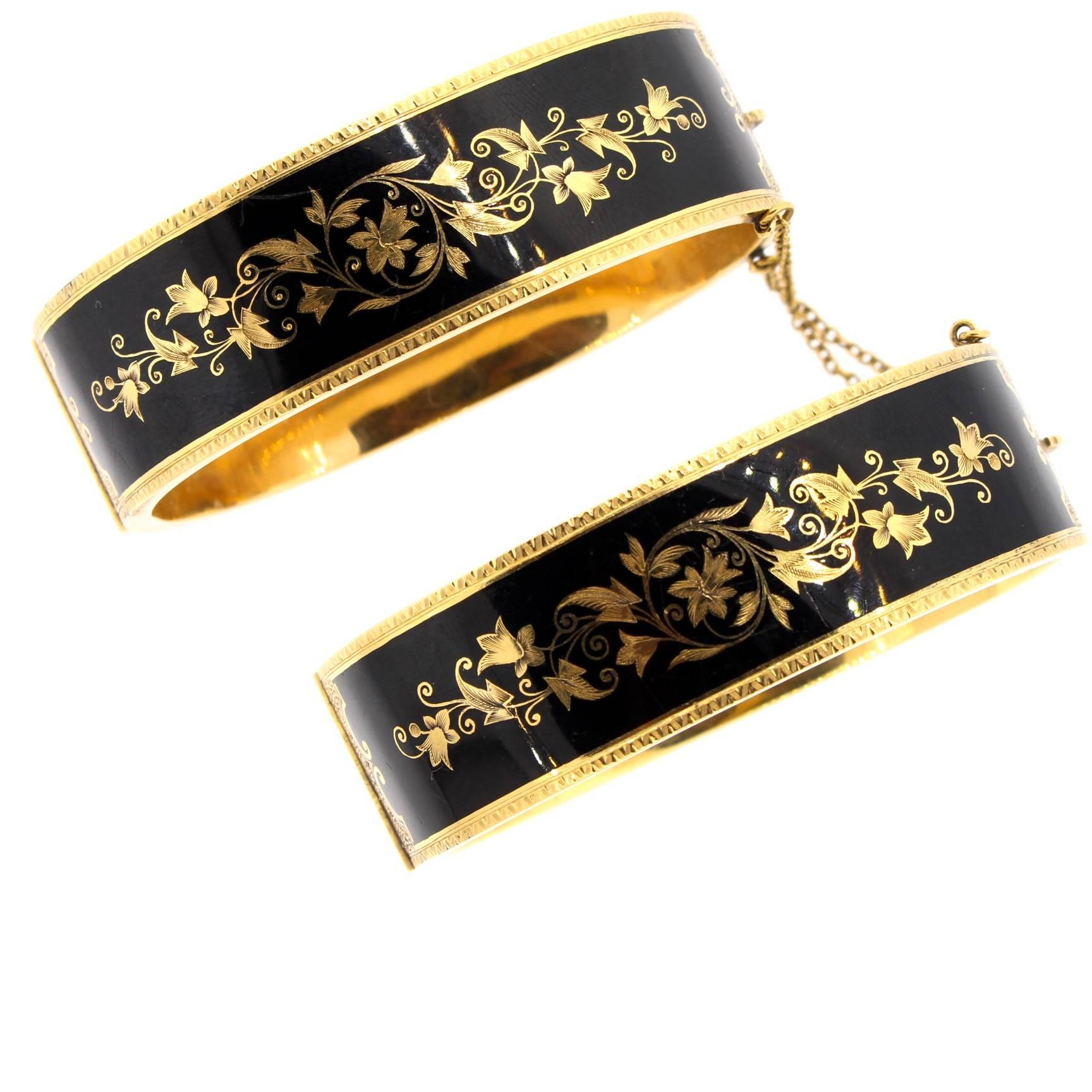 gold black bangles