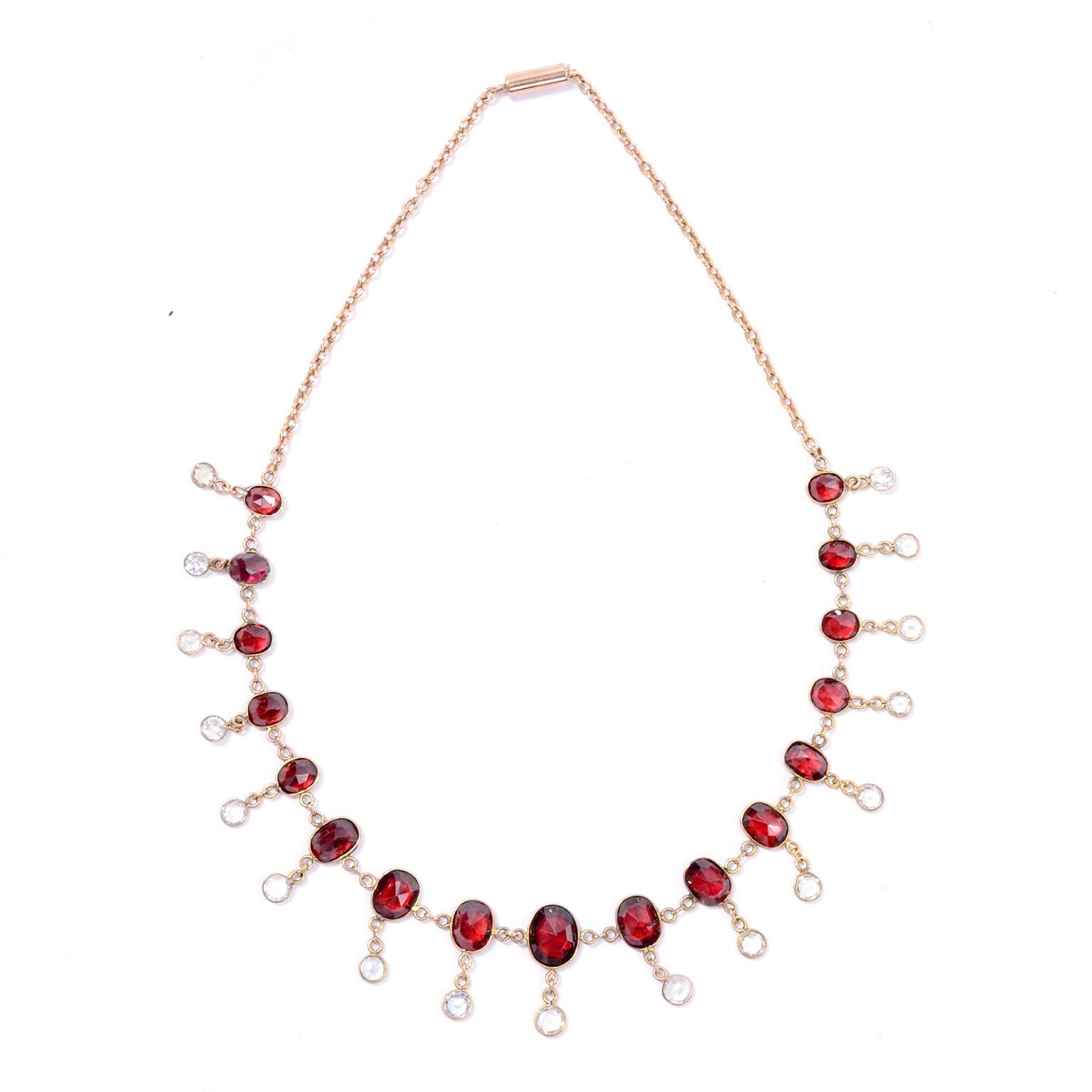 vintage garnet necklace