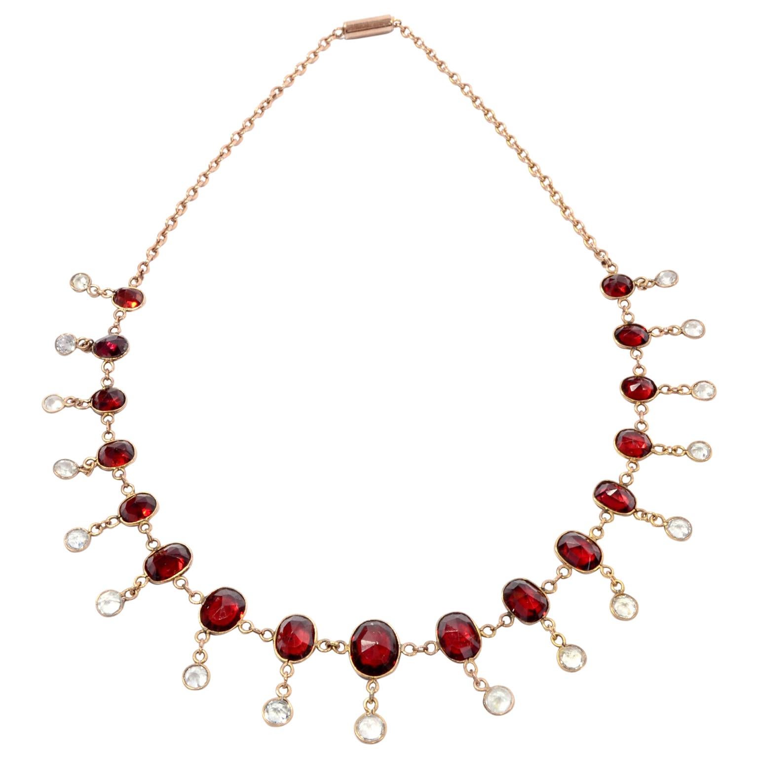 Garnet Vintage Faceted Necklace 