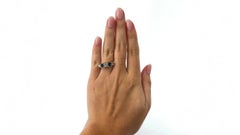 Vintage Victorian Revival Diamond Sapphire Five Stone Gold Ring
