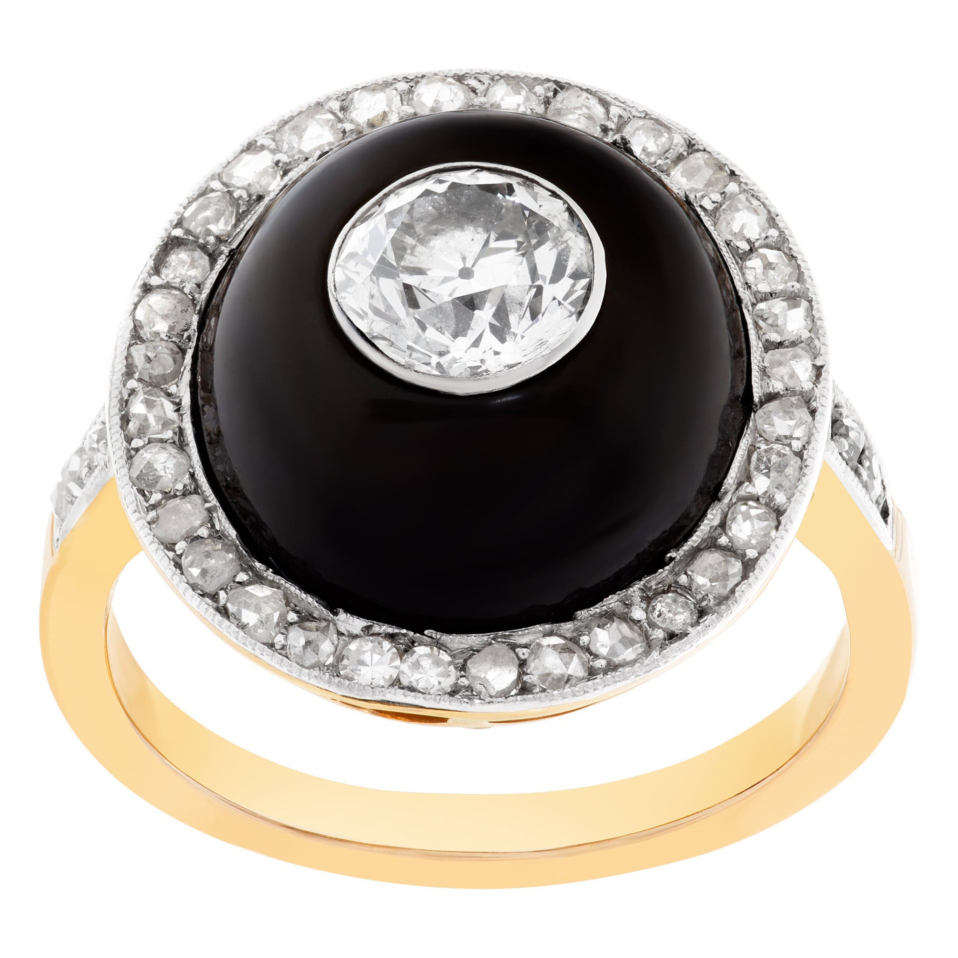 Vintage Victorian ring in 14k with approximate 1 ct center diamond.