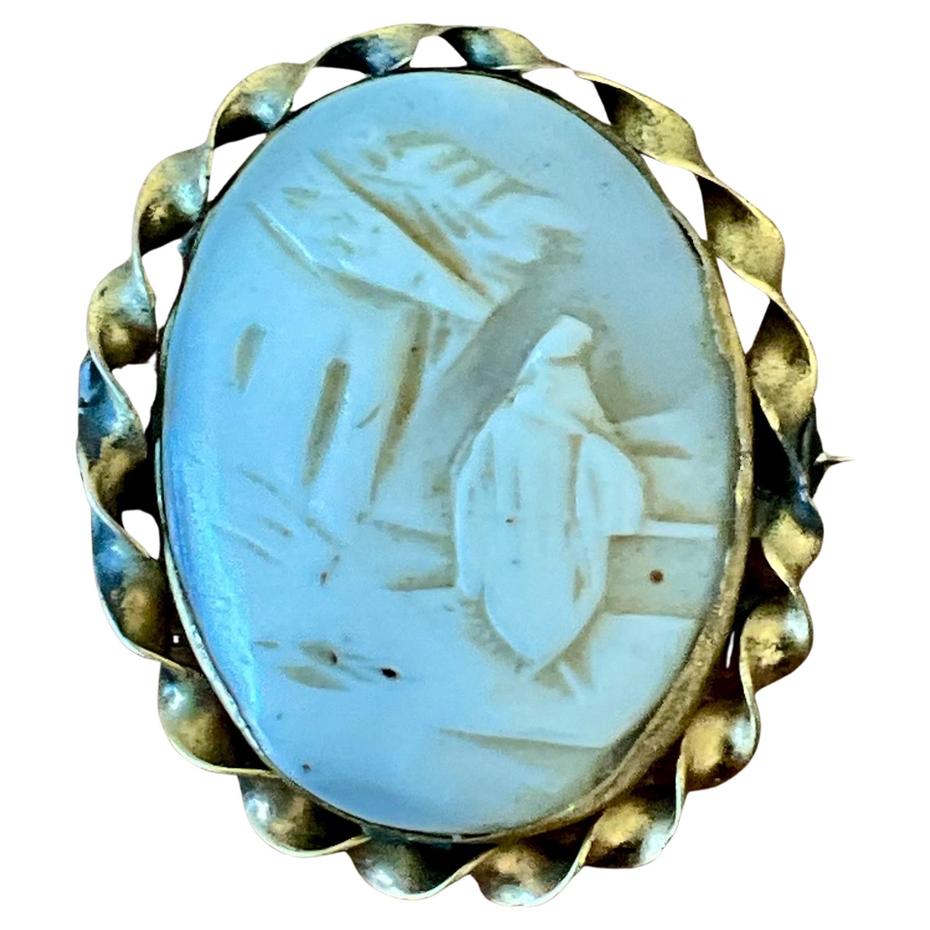 Vintage Victorian Scenic Cameo Brooch