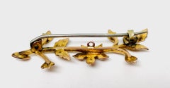 Vintage Victorian Seed Pearl Leaf Brooch