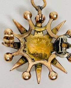 Vintage Victorian Seed Pearl Sunburst Brooch