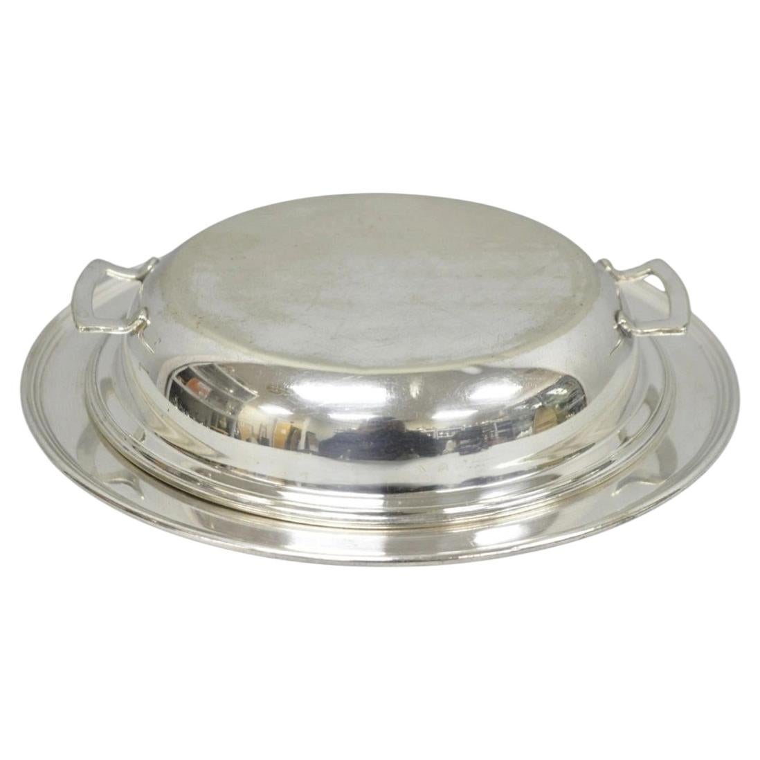 Vintage Victorian Silver Plated 10" Round Covered Vegetable Serving Dish For Sale