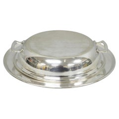 Vintage Victorian Silver Plated 10" Round Covered Vegetable Serving Dish