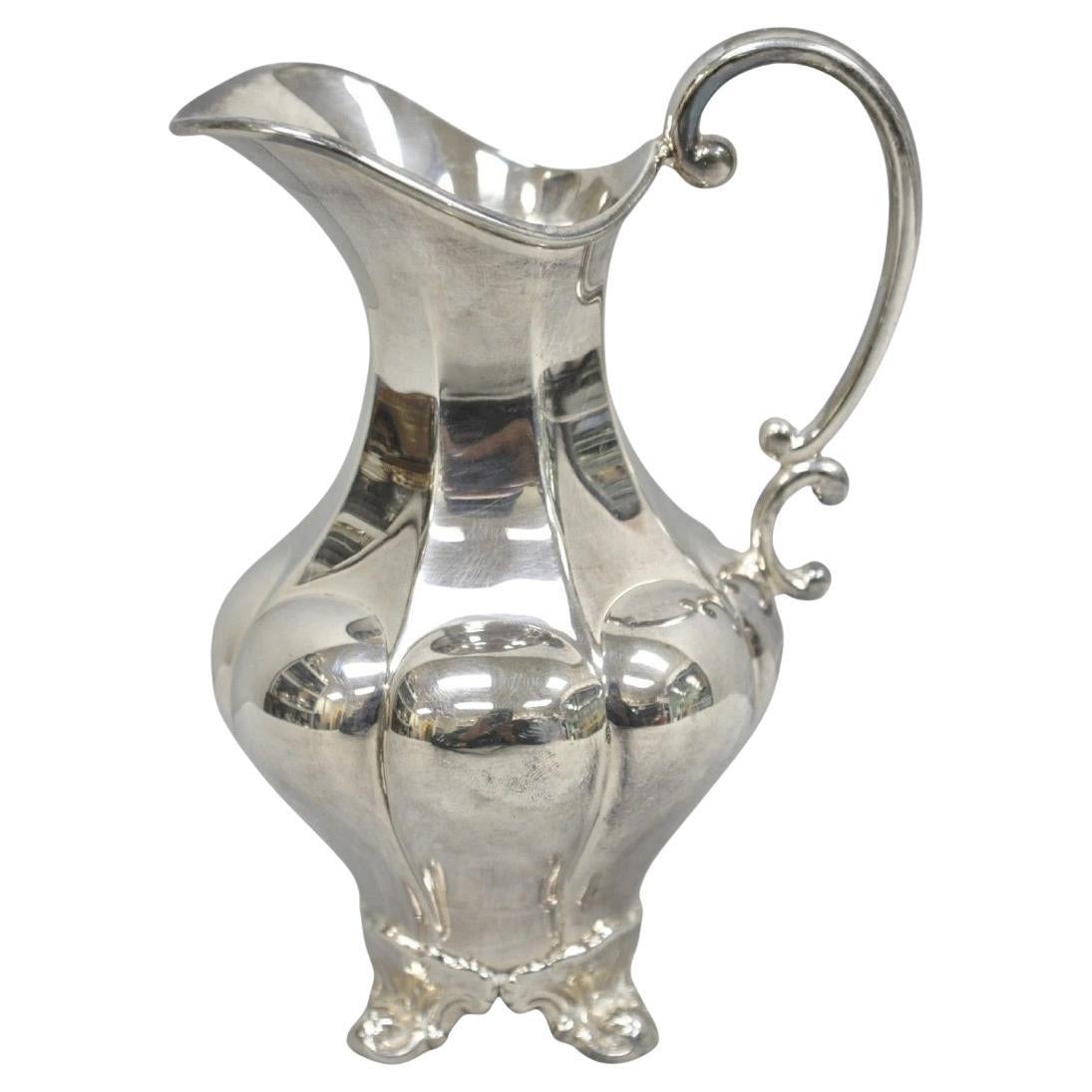 Vintage Victorian Silver Plated Bulbous Footed Tea Coffee Creamer Pot