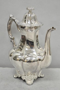 Vintage Victorian Silver Plated Bulbous Footed Tea Pot Teekessel