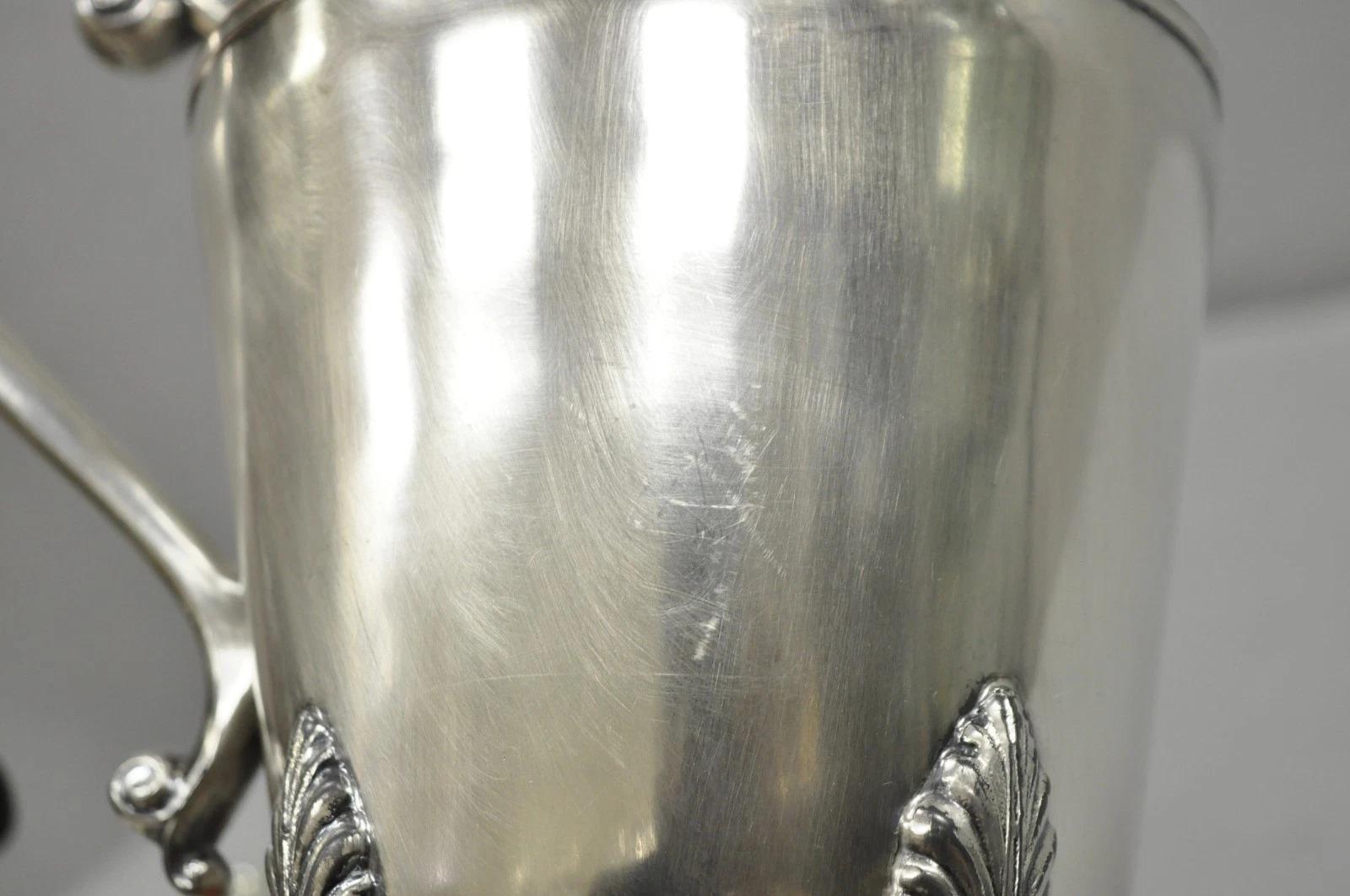 Vintage Victorian Silver Plated Bulbous Footed Water Pitcher w/ Handle by HS im Angebot 3